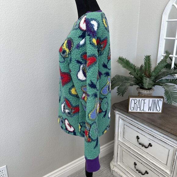 Disney Donald Duck Fuzzy Ugly Sweater Sweatshirt Adult Unisex Size Small Green - Picture 4 of 11